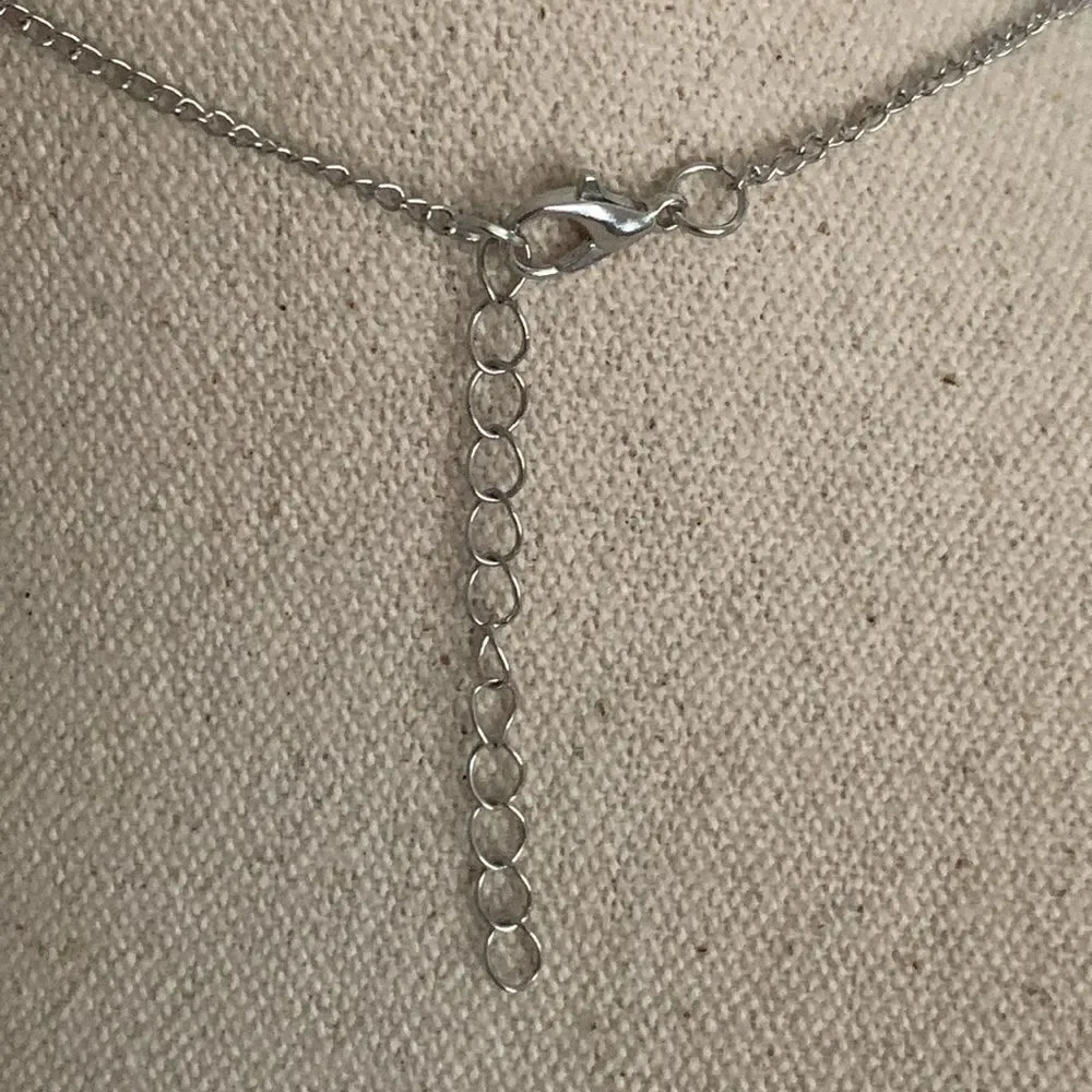Whimsical Egg in a Nest Pendant Necklace - Silver Tone with Faux Pearl